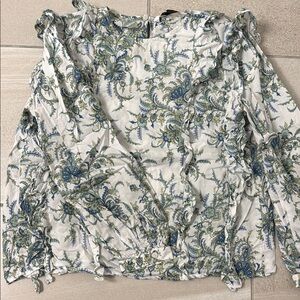 ZARA Medium EUC Floral Ruffle Women's Top